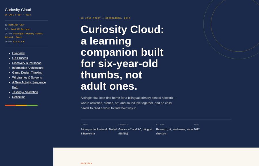 Curiosity Cloud UX case study thumbnail