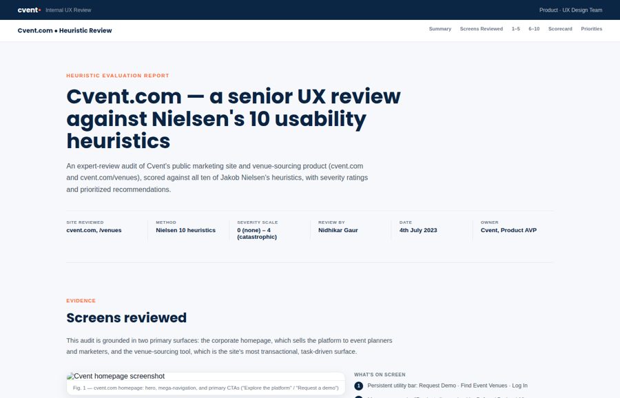 Cvent heuristic evaluation thumbnail