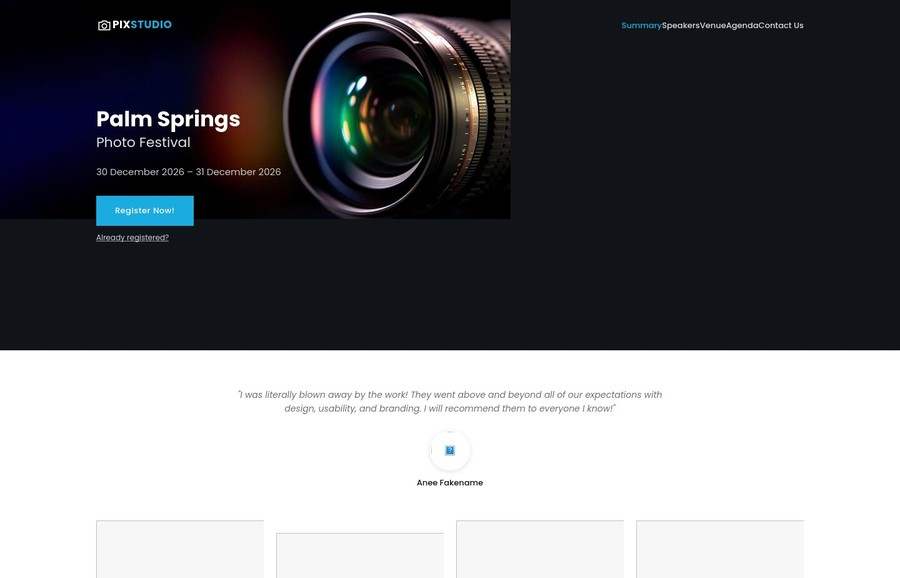 PixStudio Palm Springs Photo Festival website thumbnail